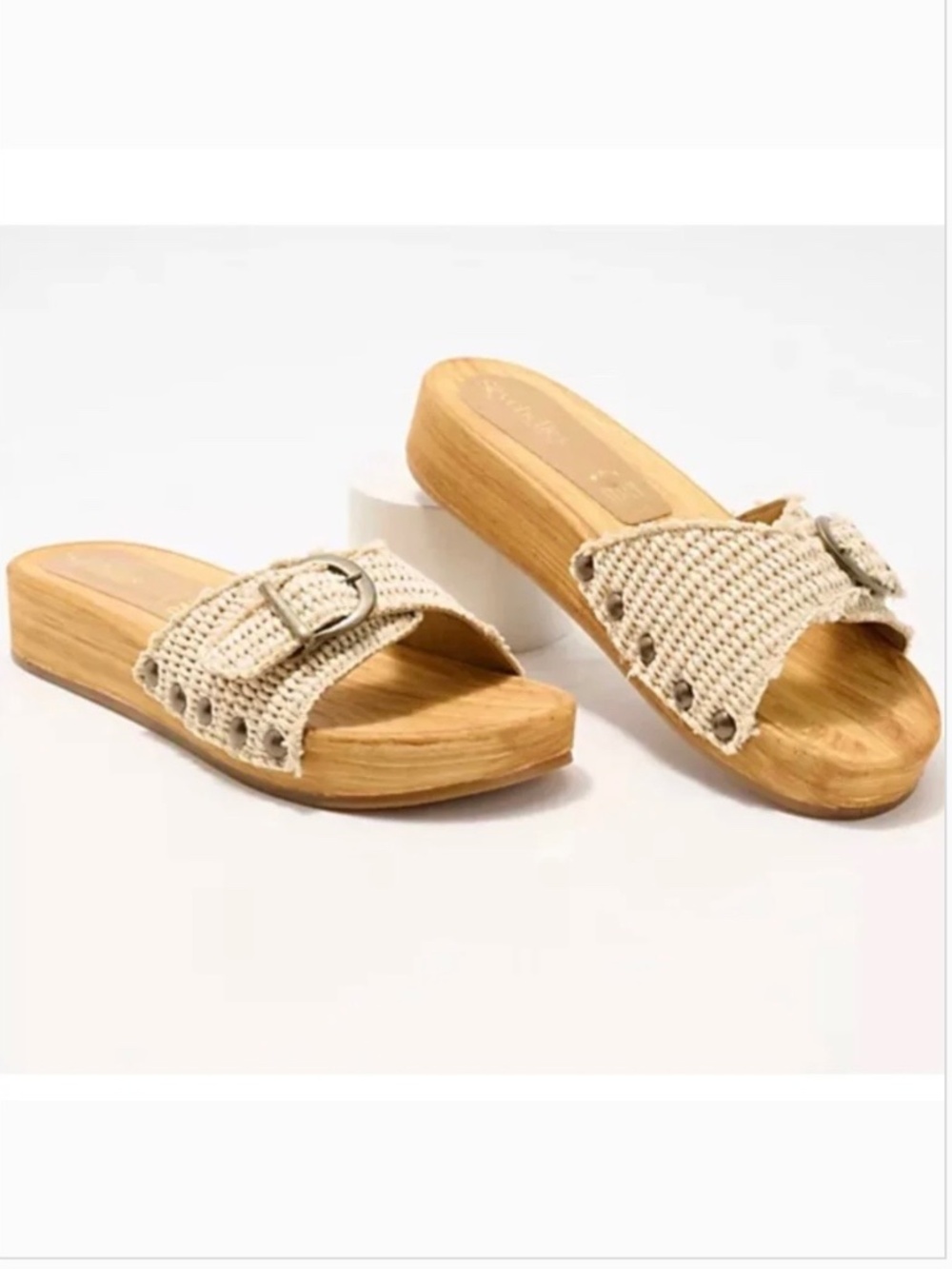 Seychelles Isla Slide Sandals Natural Raffia SZ 9.5